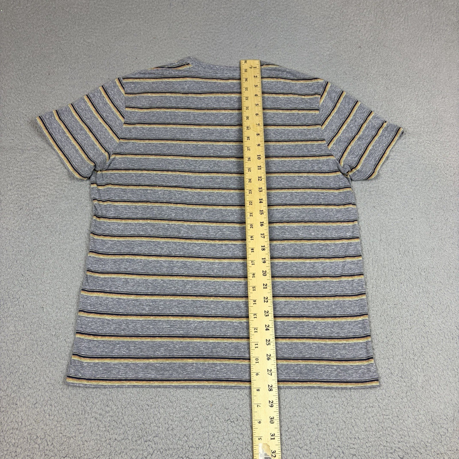 Marine Layer T Shirt Mens M / L Gray Black Striped Cotton Blend Casual Tee gallery