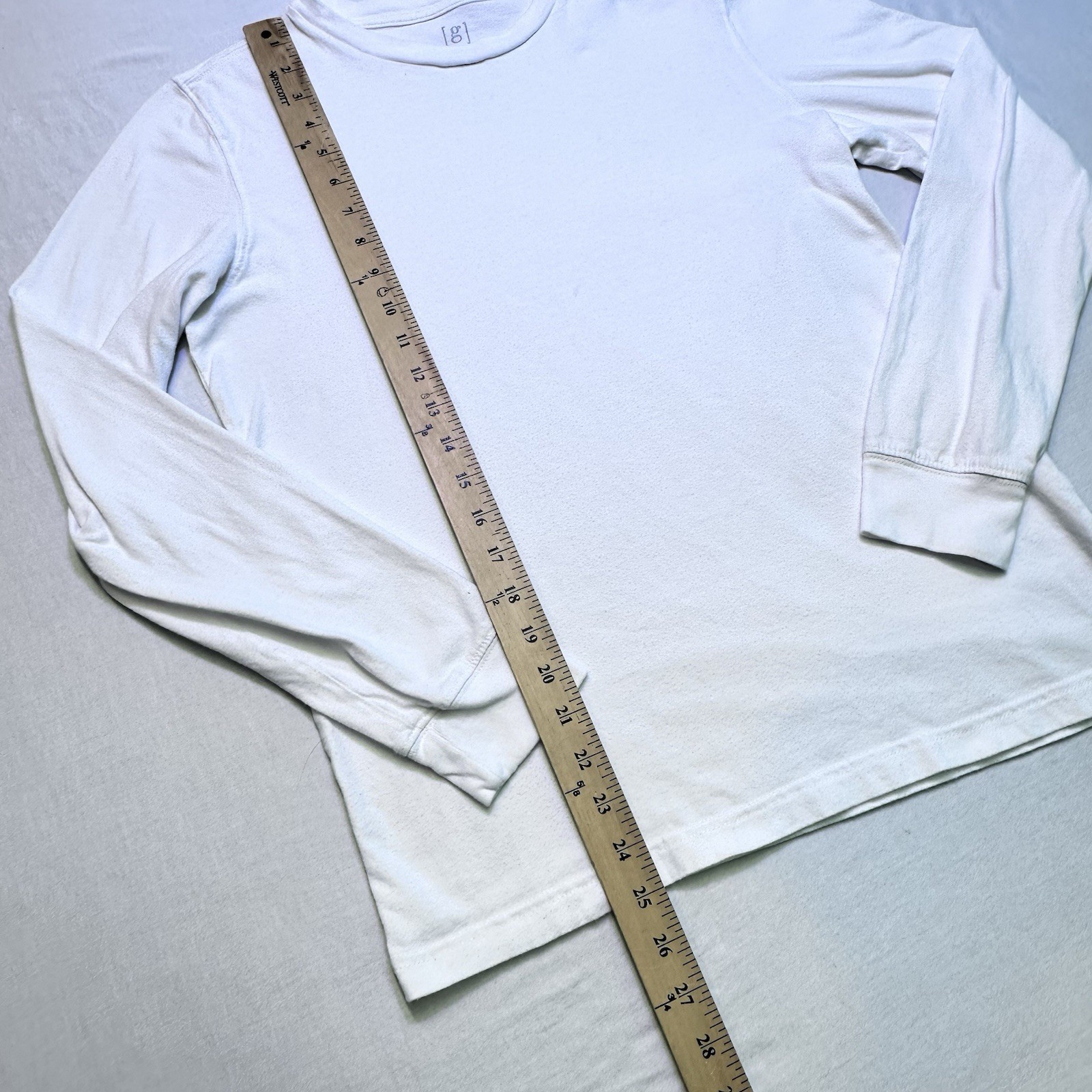 George Men’s Small White Long Sleeve T-Shirt 100% Cotton Crewneck Blank S 34-36 gallery