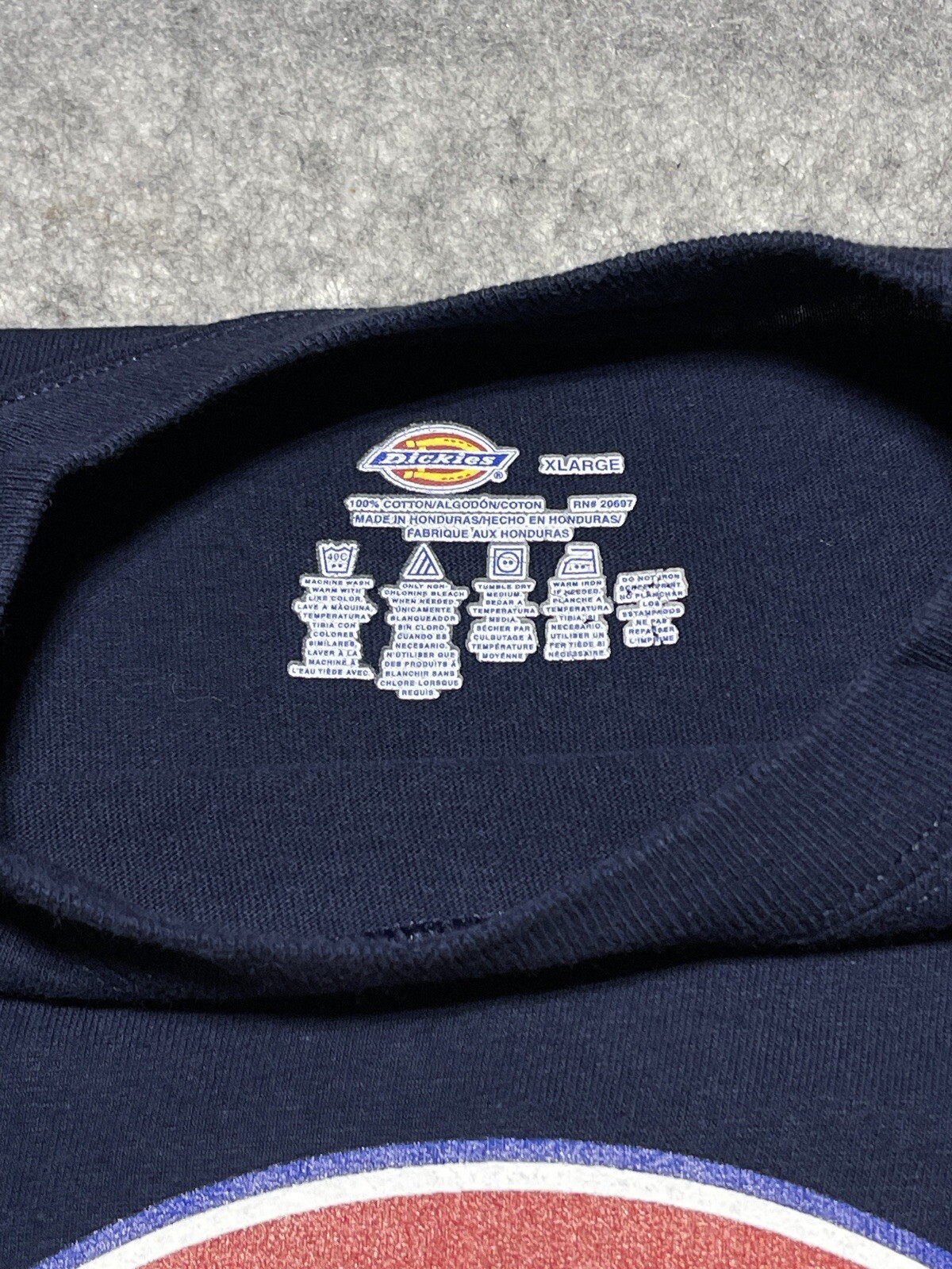 DICKIES Work Wear Logo Baggy Large Blue Shirt gallery