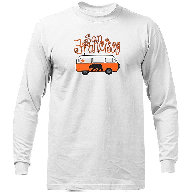 Golden State California Republic San Francisco Cali Bear Bus Long Sleeve T-Shirt