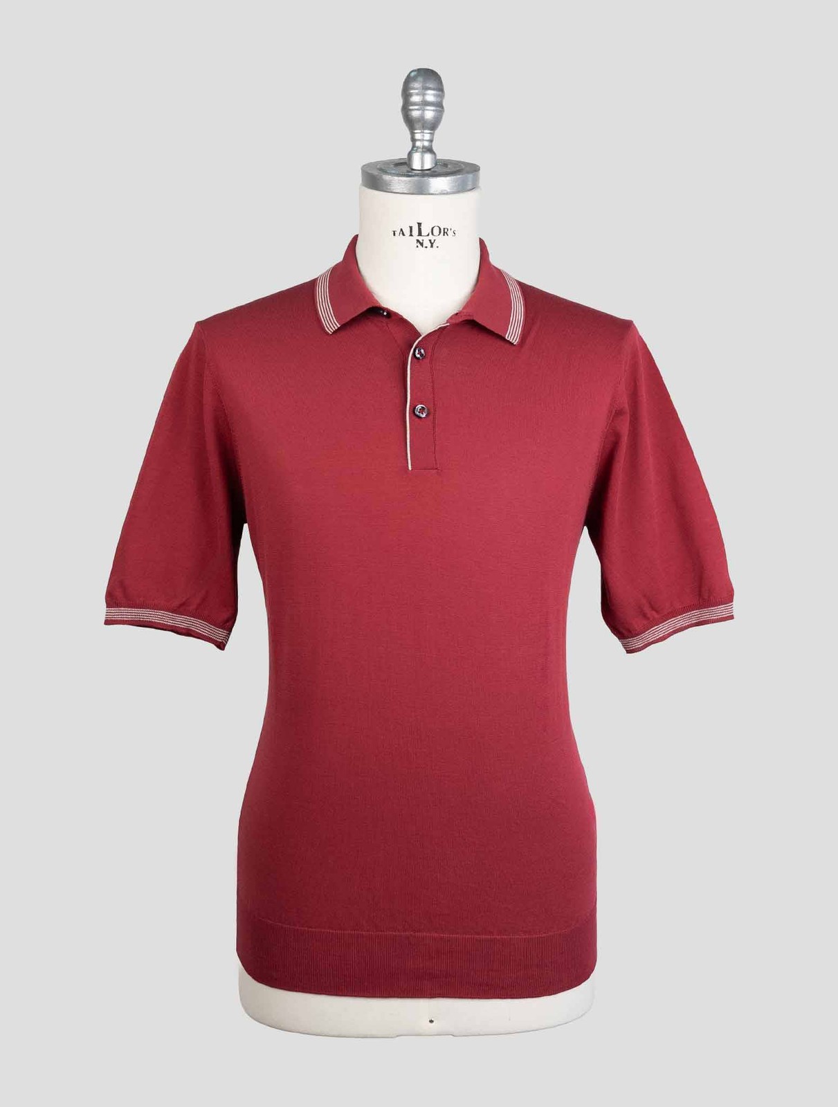 NEW CESARE ATTOLINI RED COTTON POLO US 46 – EU 56 AMZ10
