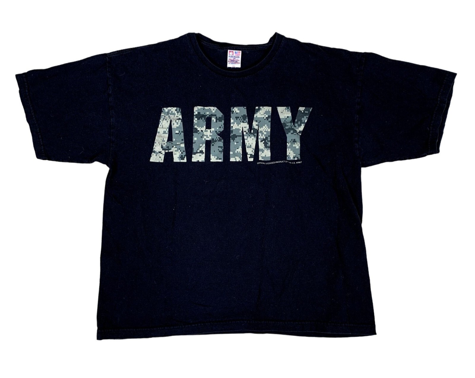 Vintage US Army Bayside 100% Cotton Black T-Shirt Size XXL