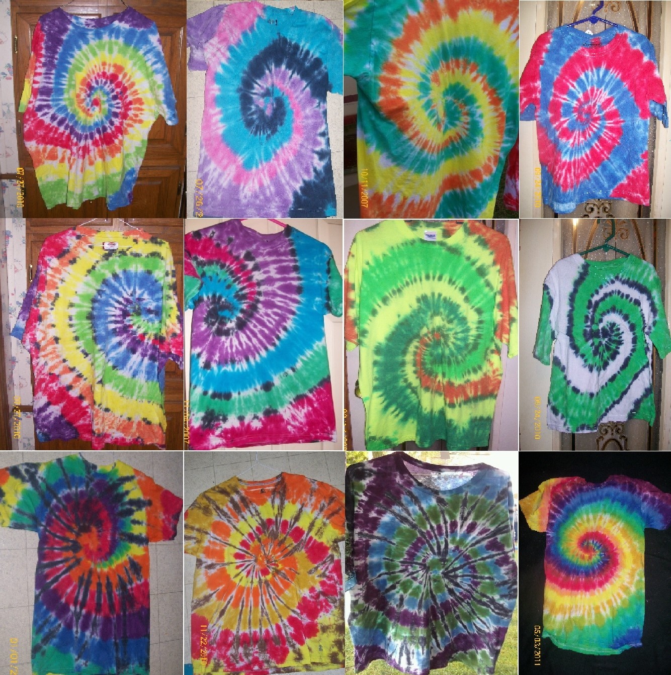 ADULT Handmade tie dye shirt – TRADITIONAL – SWIRL / SPIRAL – you choose colors!