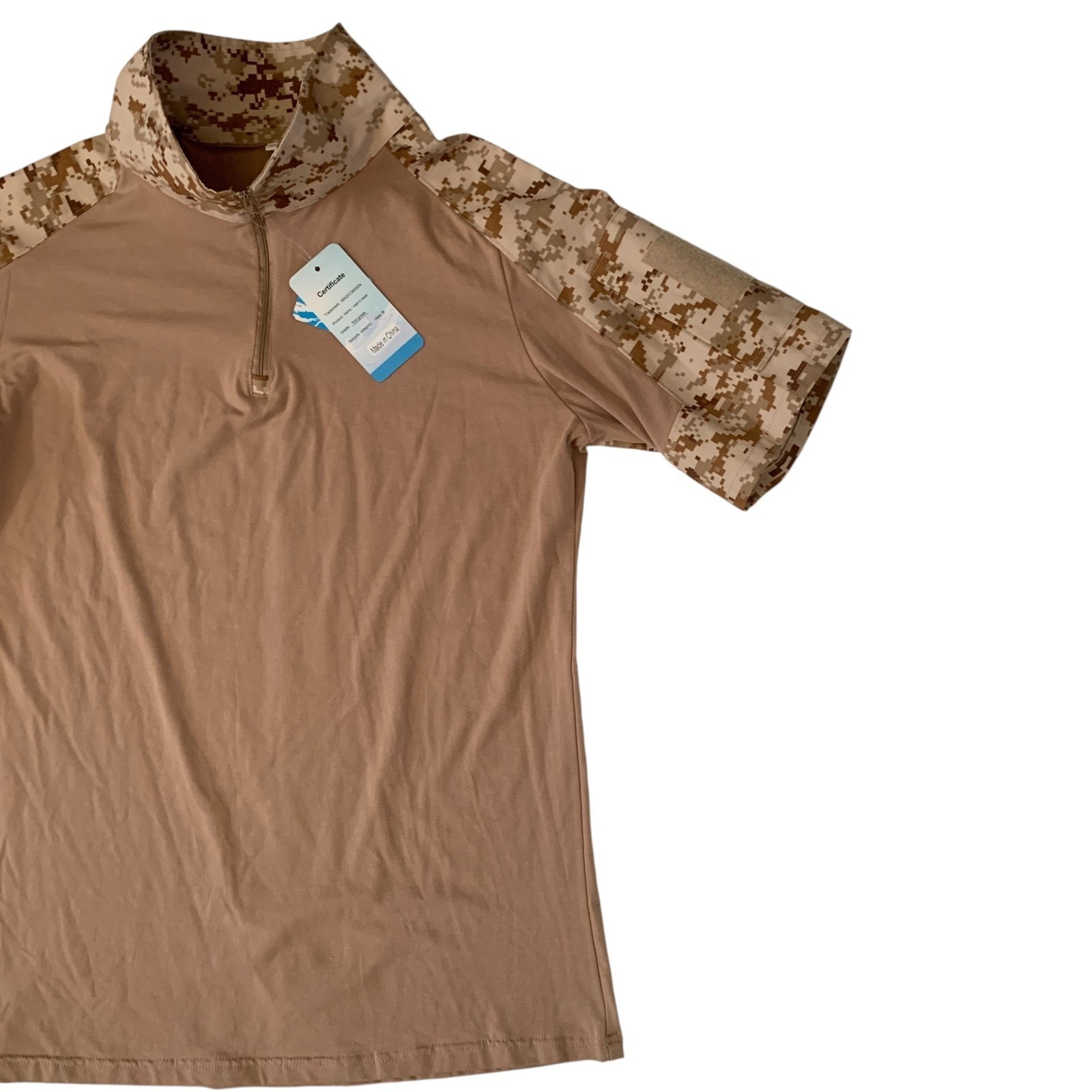 MAGCOMSEN Men's Size XL Tactical Military 1/4 Zip Short Sleeve T-Shirt New gallery