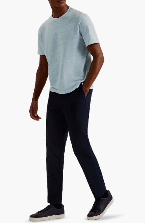 Ted Baker London Flinlo Linen T-Shirt 3(M),4(L),5(XL) PALE BLUE gallery