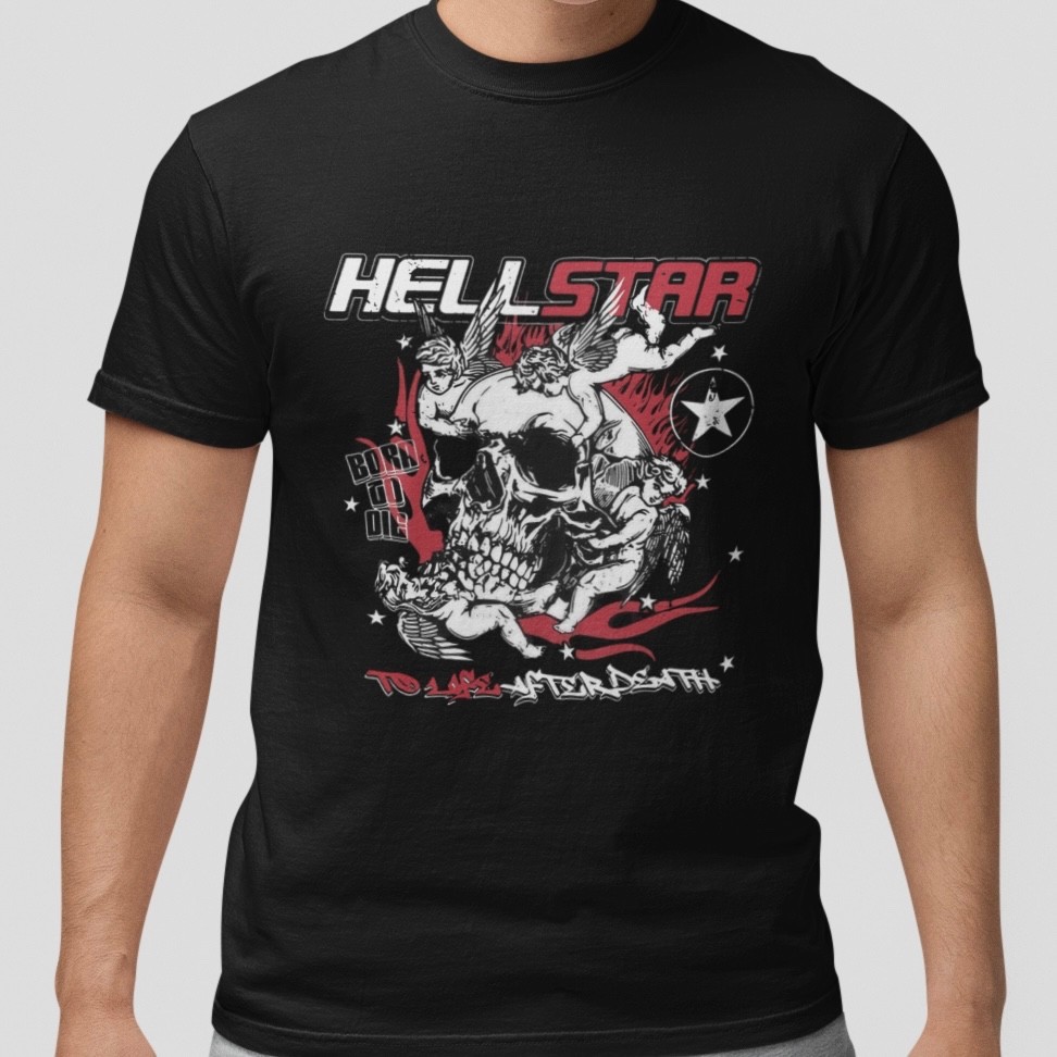 Gothic Skull Angel Graphic Streetwear Tee Punk Rock Biker Metal Dark Shirt gallery