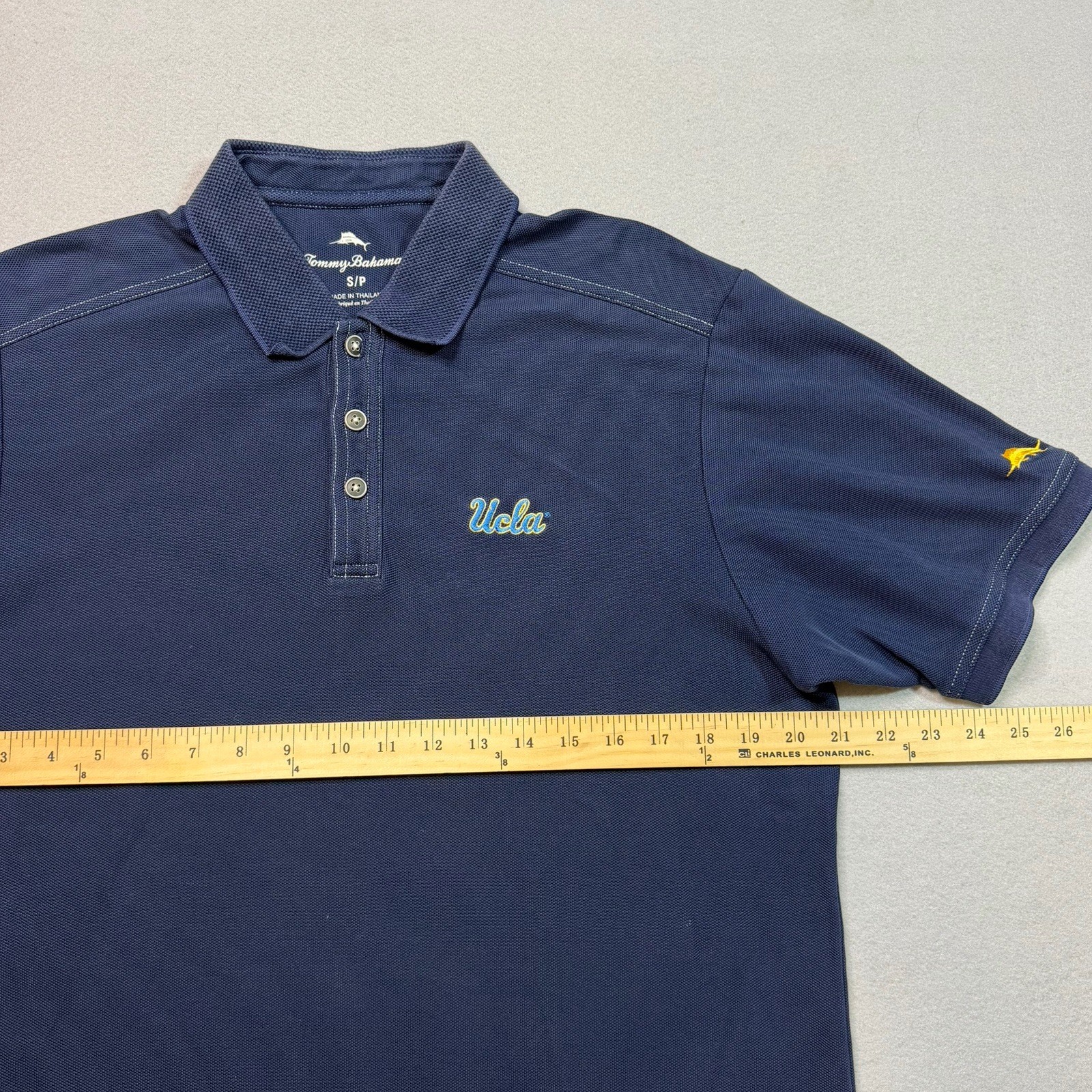 UCLA Tommy Bahama Blue & Gold Marlin Logo Polo Collegiate Series Shirt Small gallery