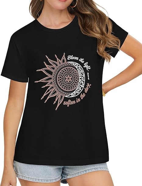 T-Shirts for Women Summer Short Sleeve Crewneck Casual Graphic Tees Women New gallery