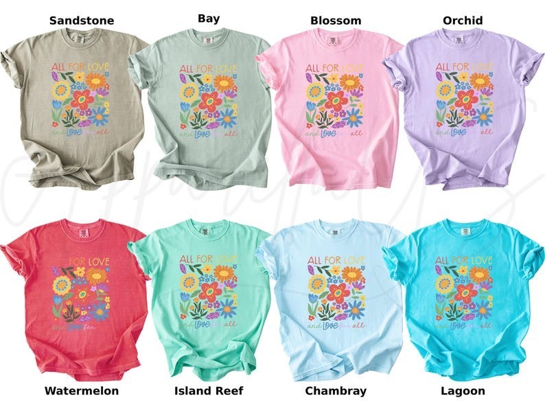 Comfort Colors All For Love Love For All Shirt, Pride Gift Shirt, LGBTQ Shirt gallery