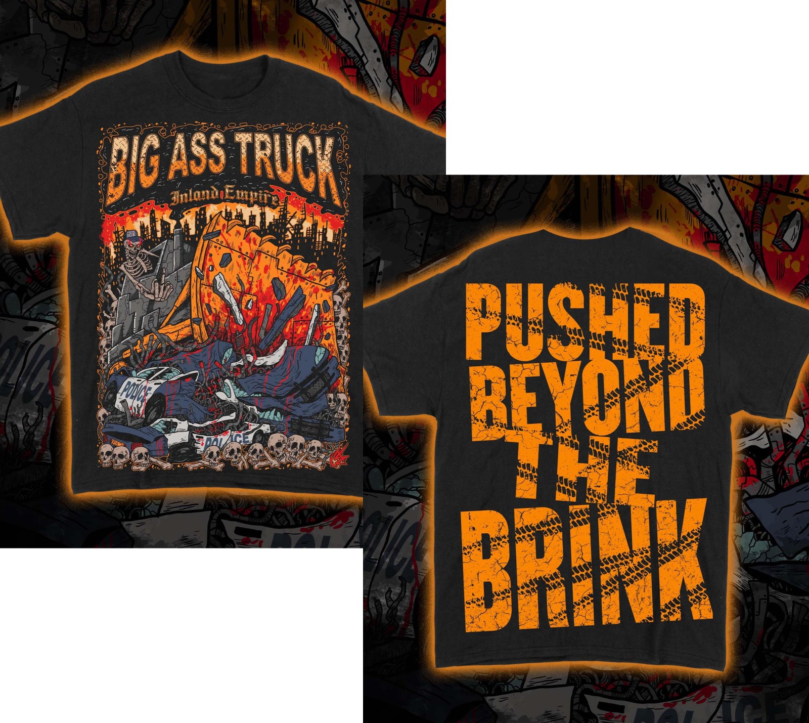 Big Ass Truck Pushed Beyond The Brink 2-Sided Vans Warped Tour T-Shirt gallery