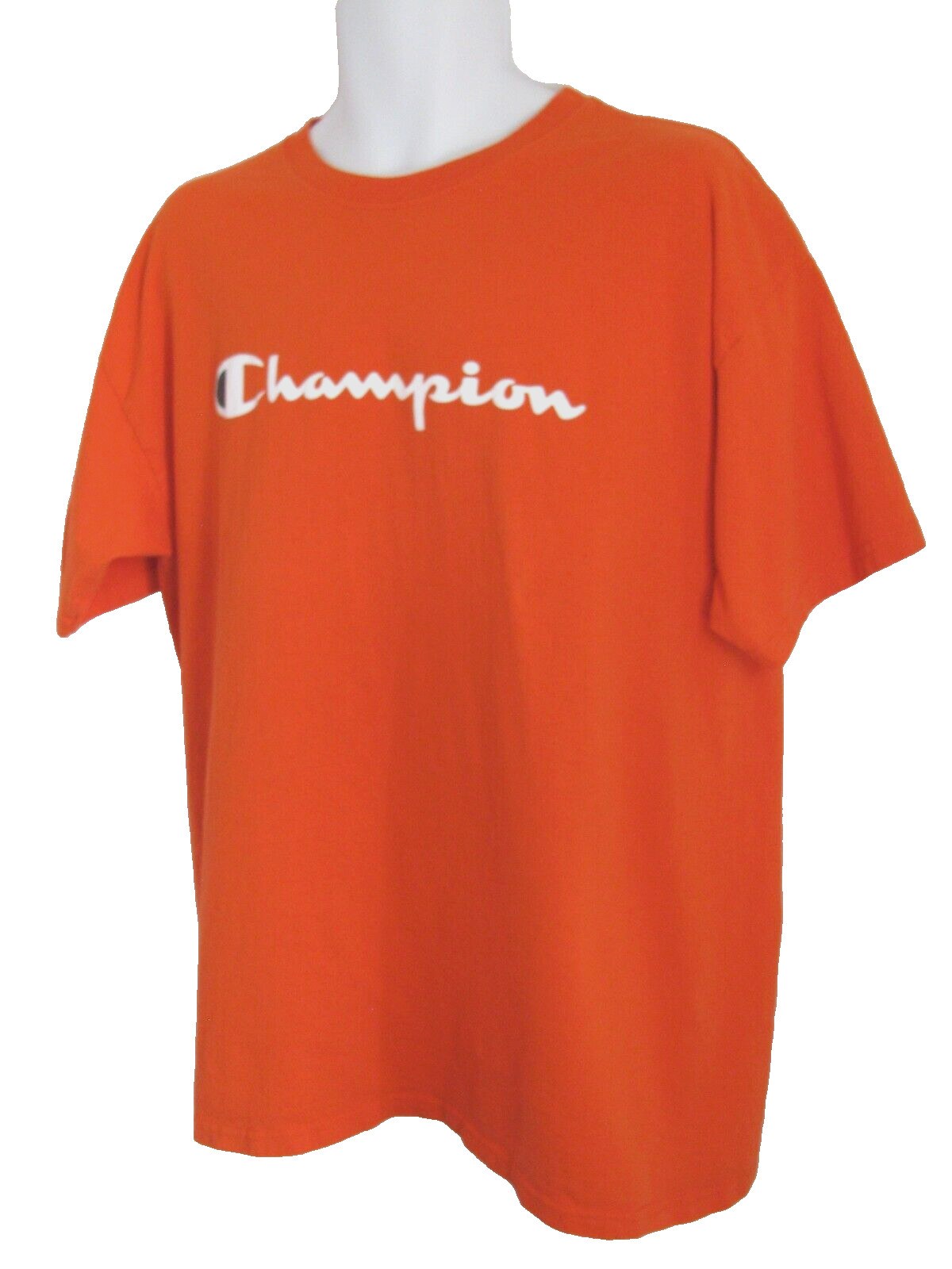 Champion Athletic T Shirt Mens 1XL Orange Logo Graphic Streetwear Tee