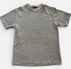 Claiborne Men’s Ribbed Moss Gray T-Shirt Medium