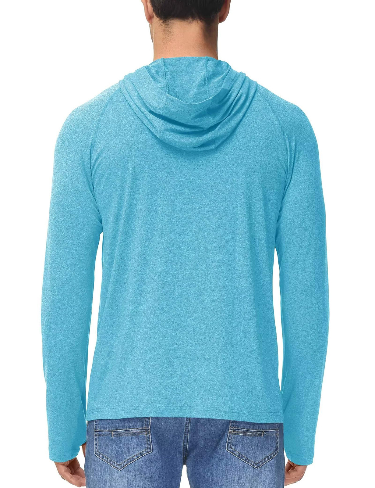 Men's UPF 50+ Sun T-Shirts Hooded Long Sleeve UV Protection Workout Fishing Tops gallery