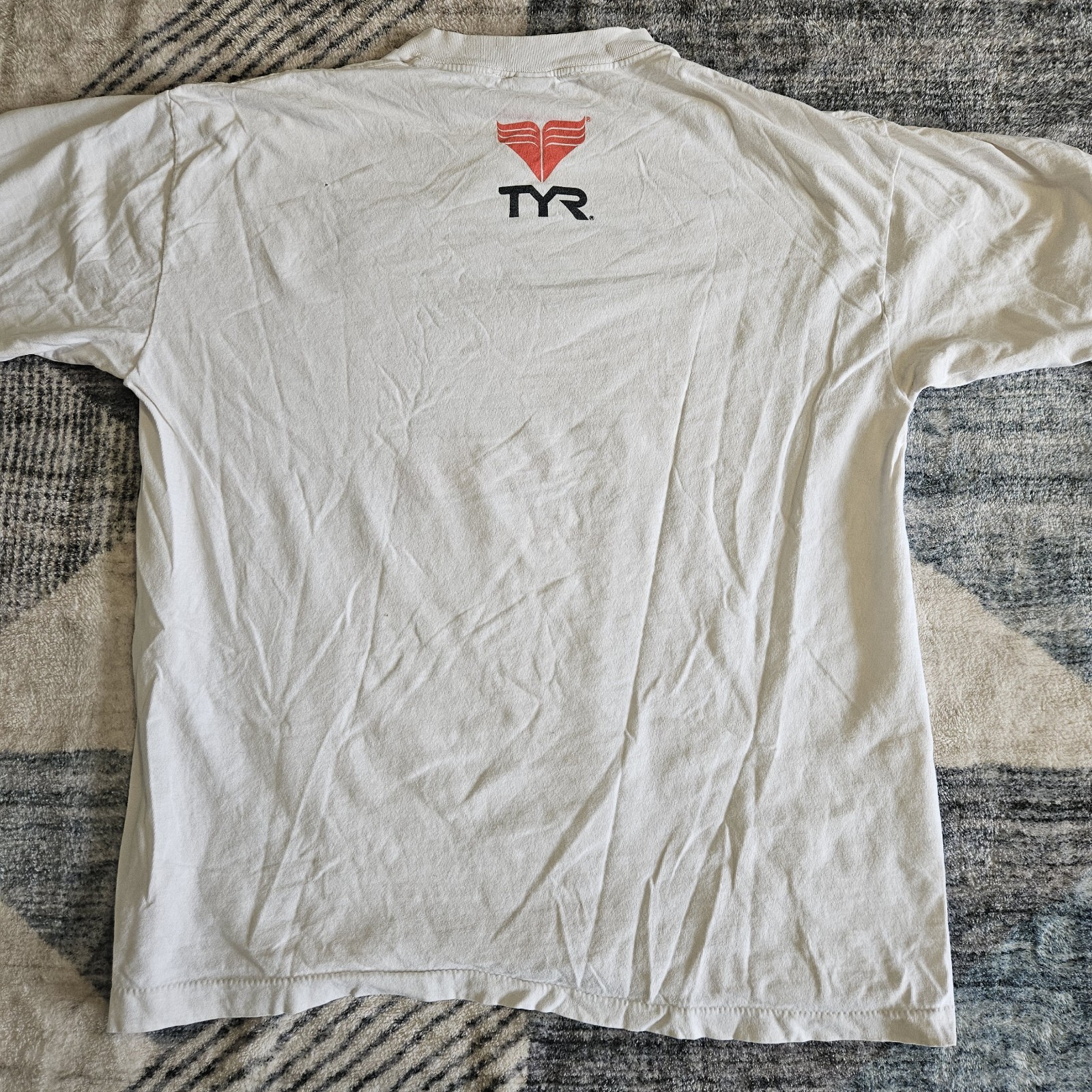 Vintage TYR Sport Single Stitch T Shirt The Brain Of A Swimmer Fish Fishing gallery