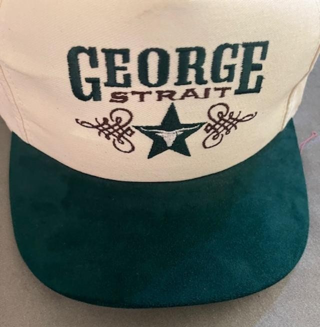 RARE Vintage George Strait Forest Green & Maroon Lettering w/Leather Bill gallery