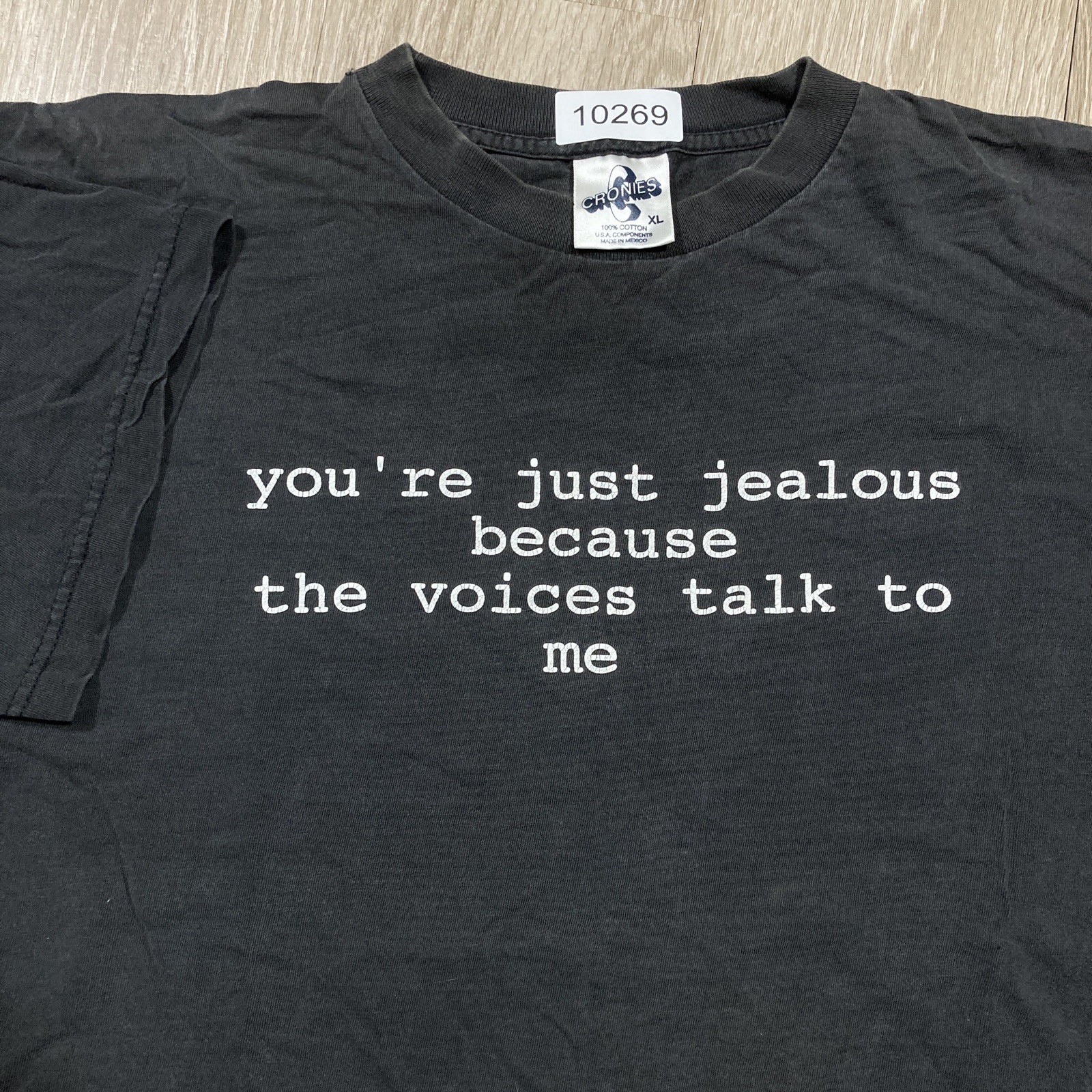 Voices Shirt XL 90s 00s Y2k Distressed You're Jealous Voices Talk To Me Tee gallery