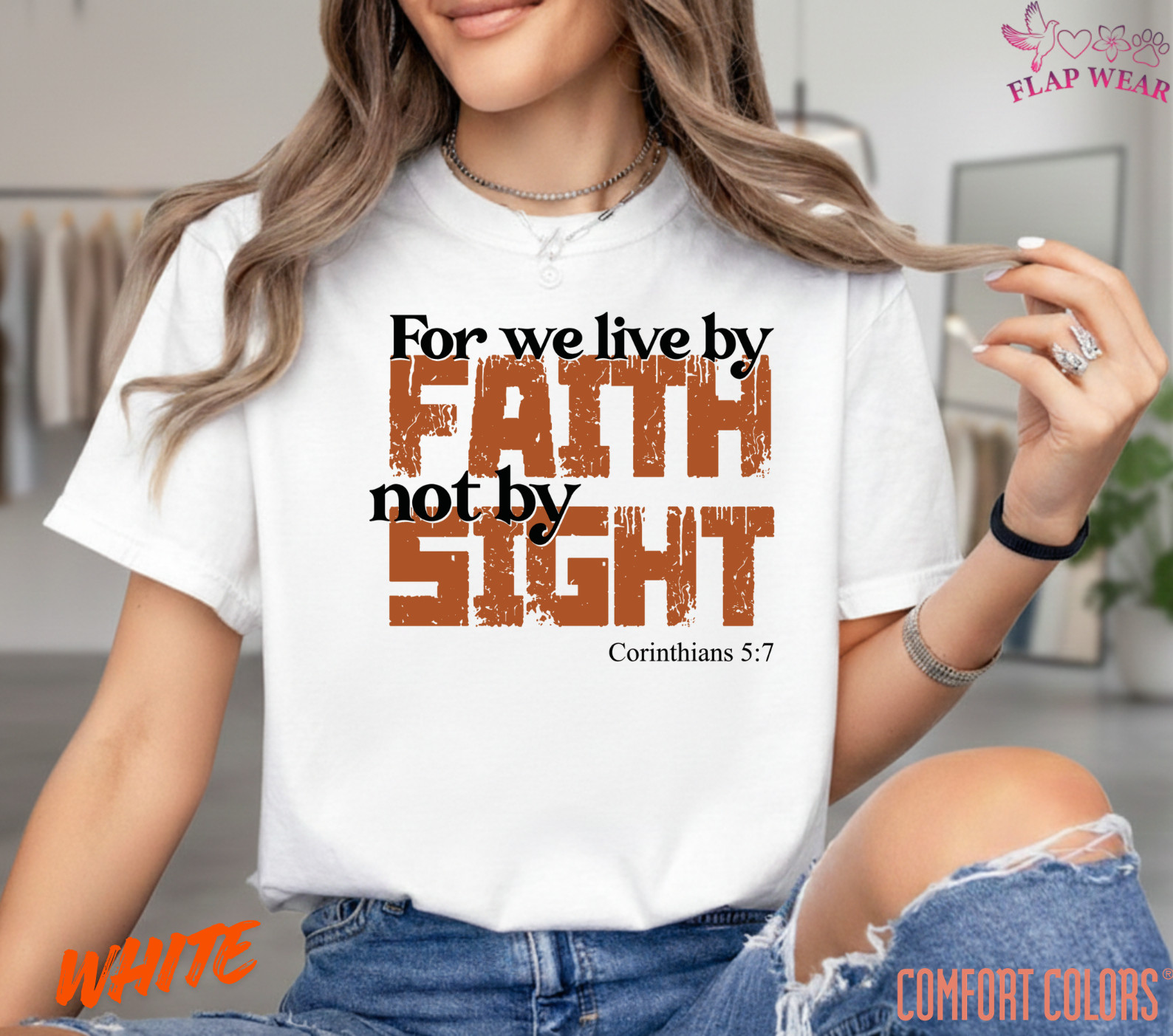 Unisex For We Live By Faith T-Shirt, Men T shirt,Women T shirt Gift ReligionTop gallery