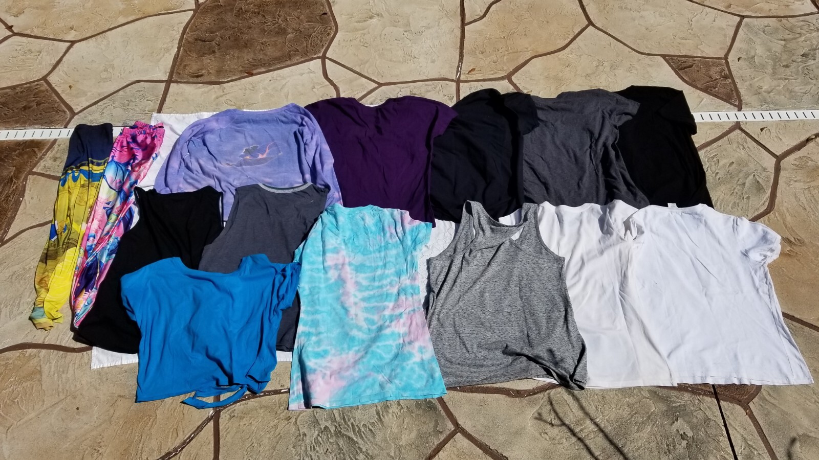 Womens Disney T Shirt 12 Lot Medium Sleeping Beauty Aladdin Princess w/ Leggings gallery