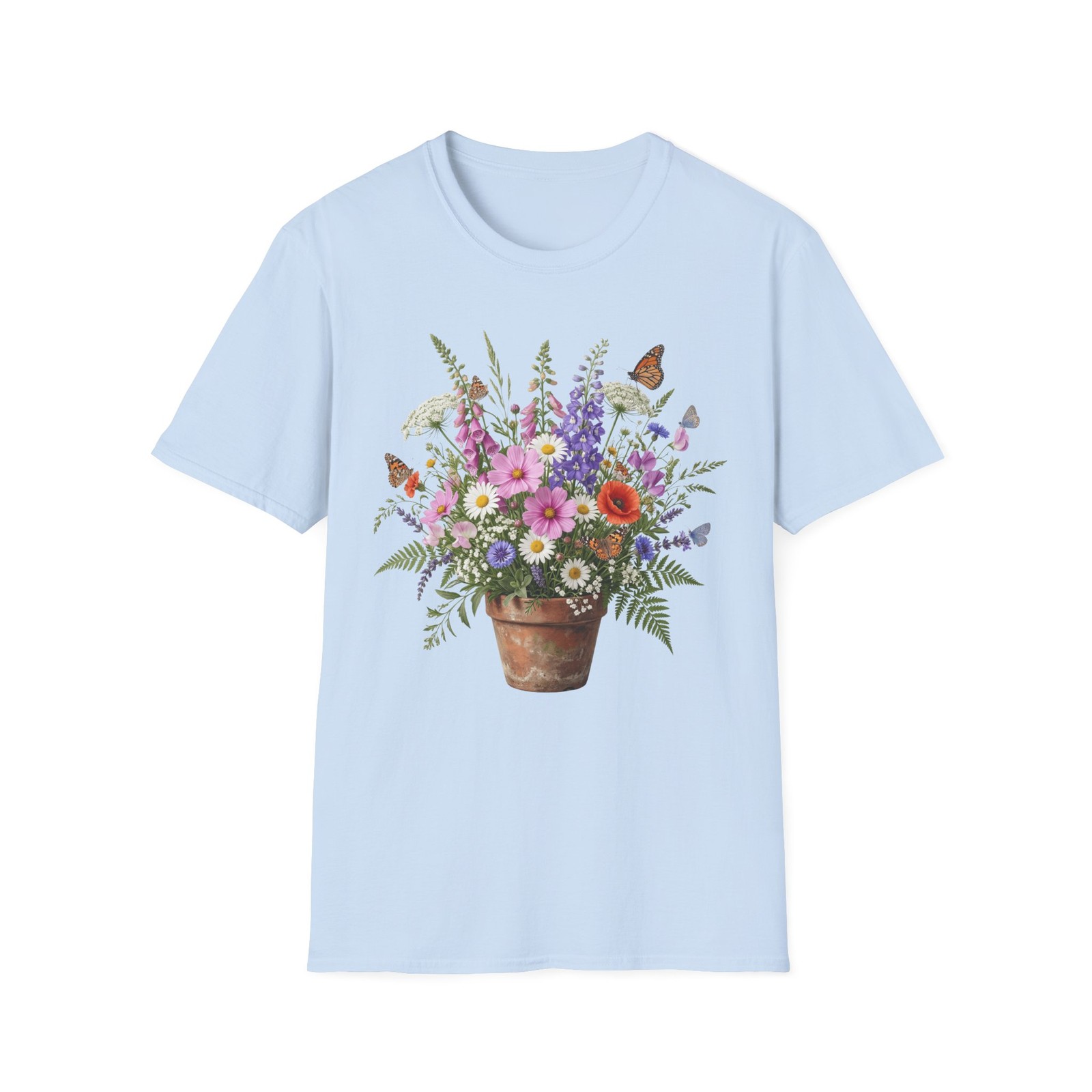 Vintage Floral Botanical Butterfly Garden Cottagecore T-Shirt
