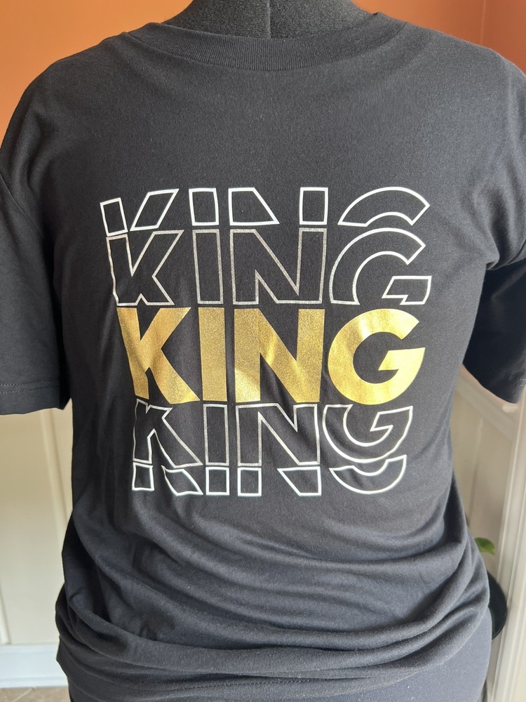 CLEARANCE KING Blk Graphic T-shirt Size L Father’s Day Cotton/Poly Bella+Canvas