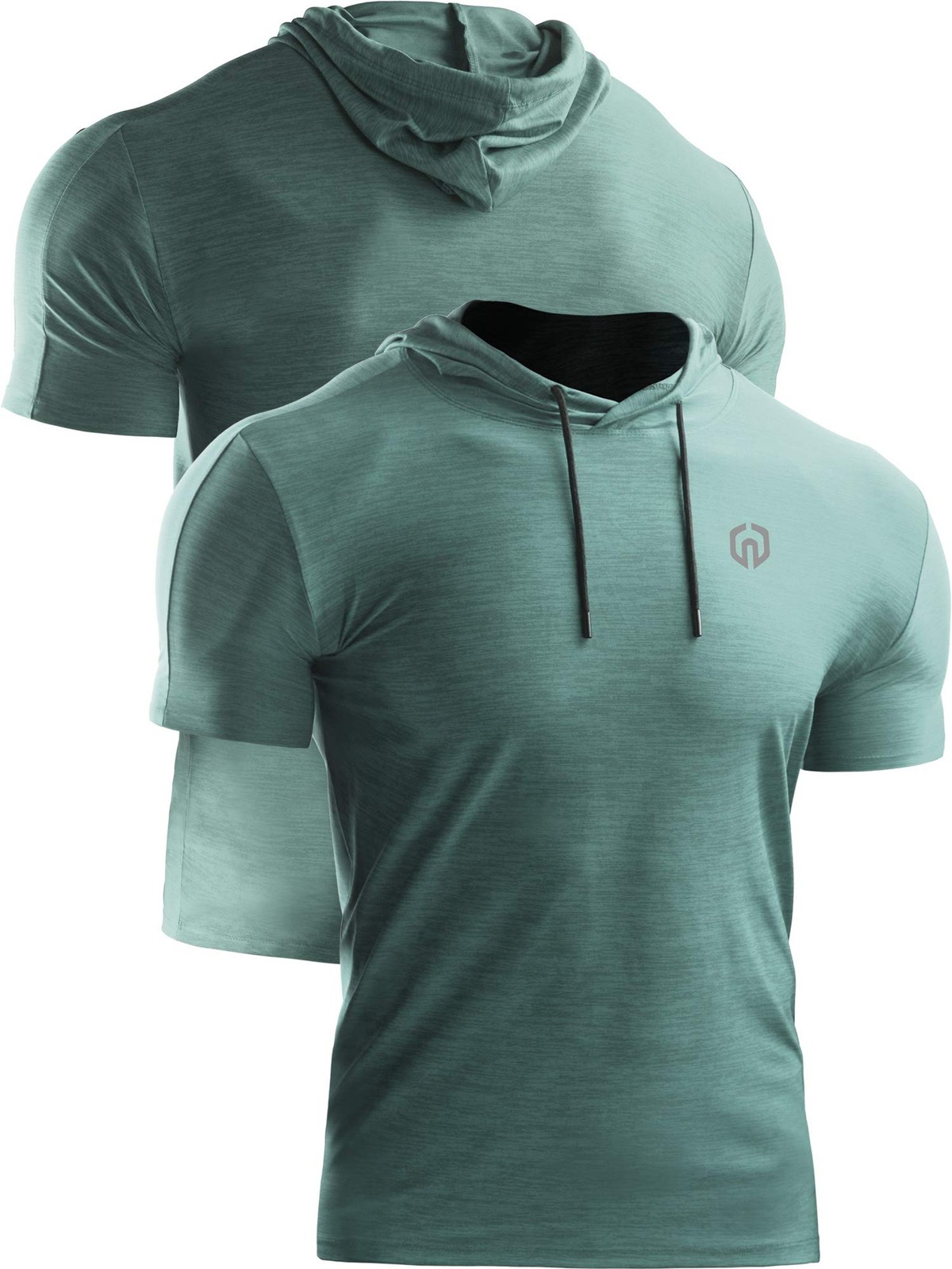 Men's 3 Pack Dry Fit Running Shirt Workout Athletic Shirt with Hoods,Navy Blu... gallery