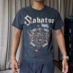 Vintage Sabaton TO HELL AND BACK fadedBlack T-Shirt Size M distressed