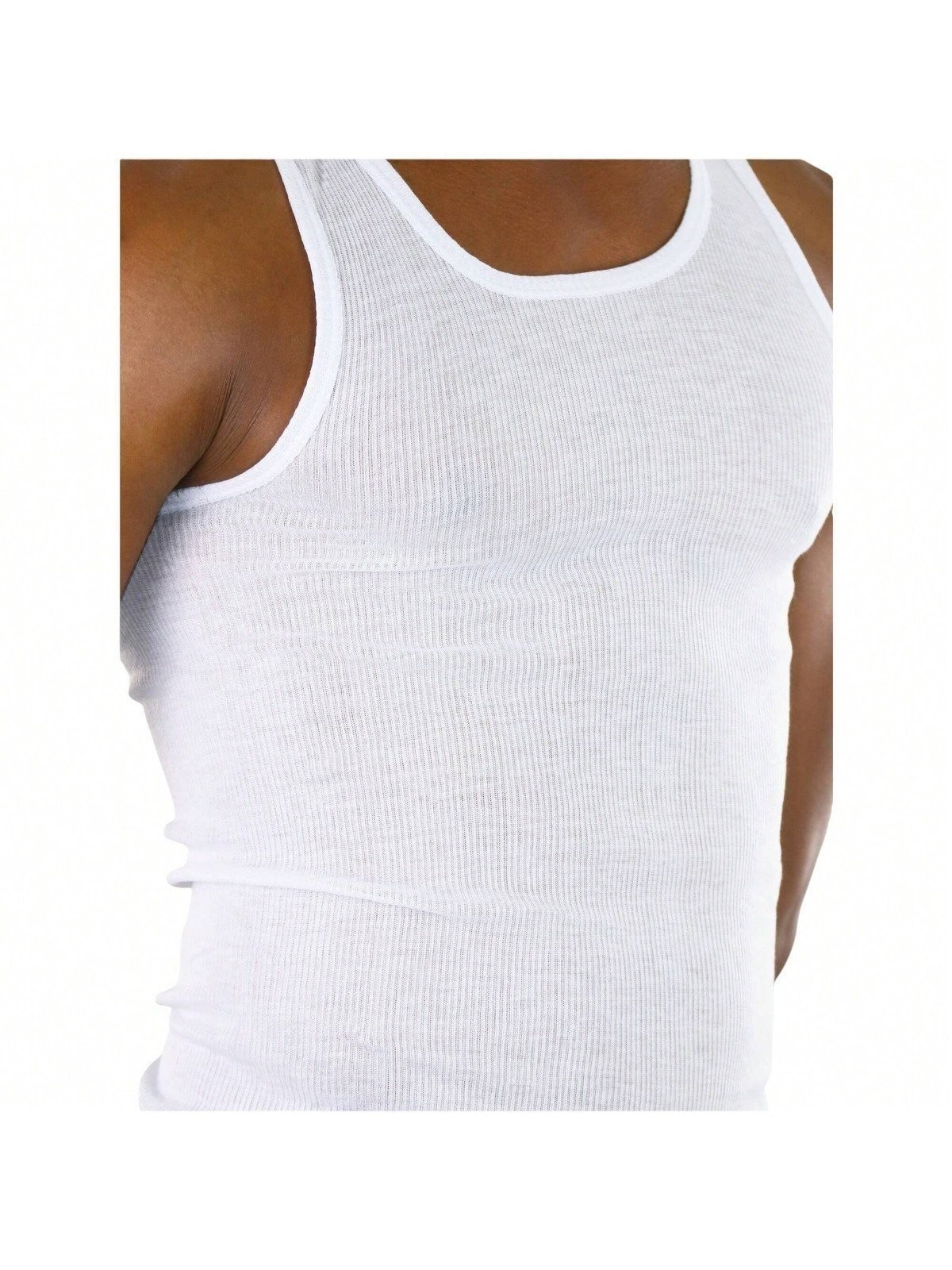 ToBeInStyle Men's Slim Fit Shallow Scoop Neck Sleeveless A-Shirts gallery