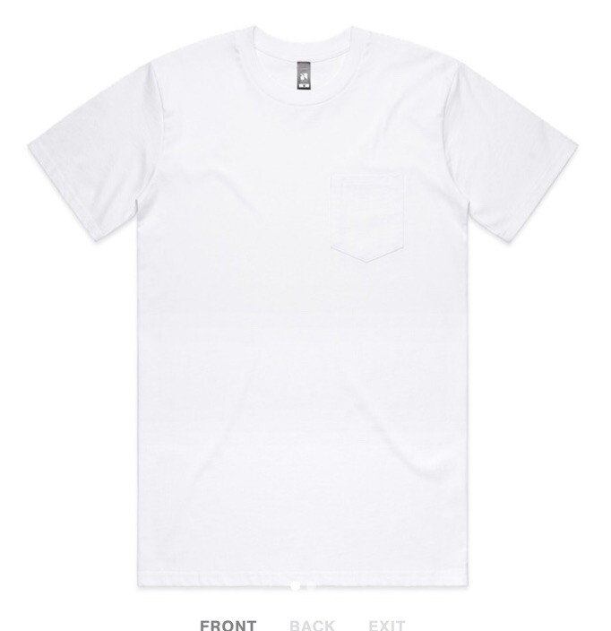 AS Colour Men’s 5027 6.5oz 100% Combed Cotton Classic Pocket Tee Blank White XL gallery