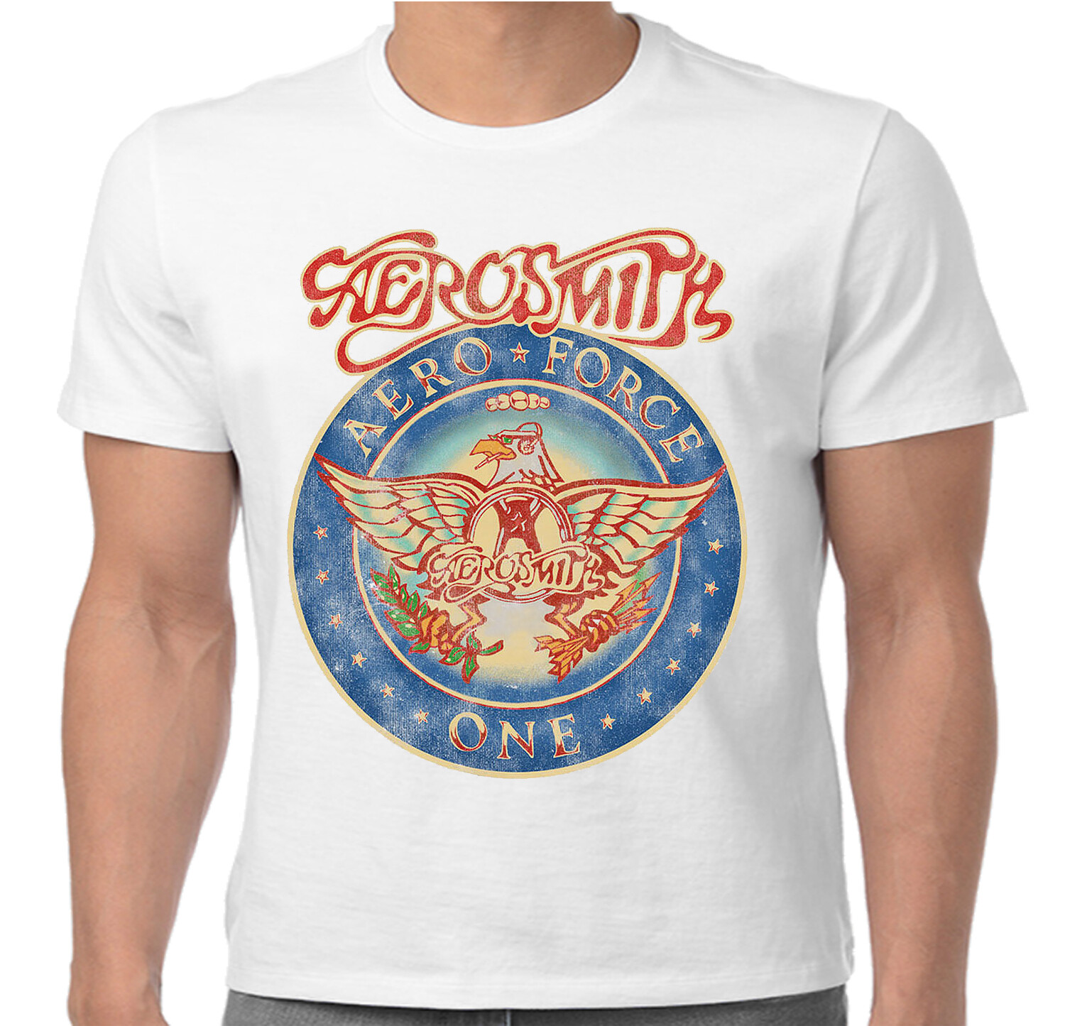 Aerosmith Aero Force One T Shirt Official New Classic Rock Band Merch White