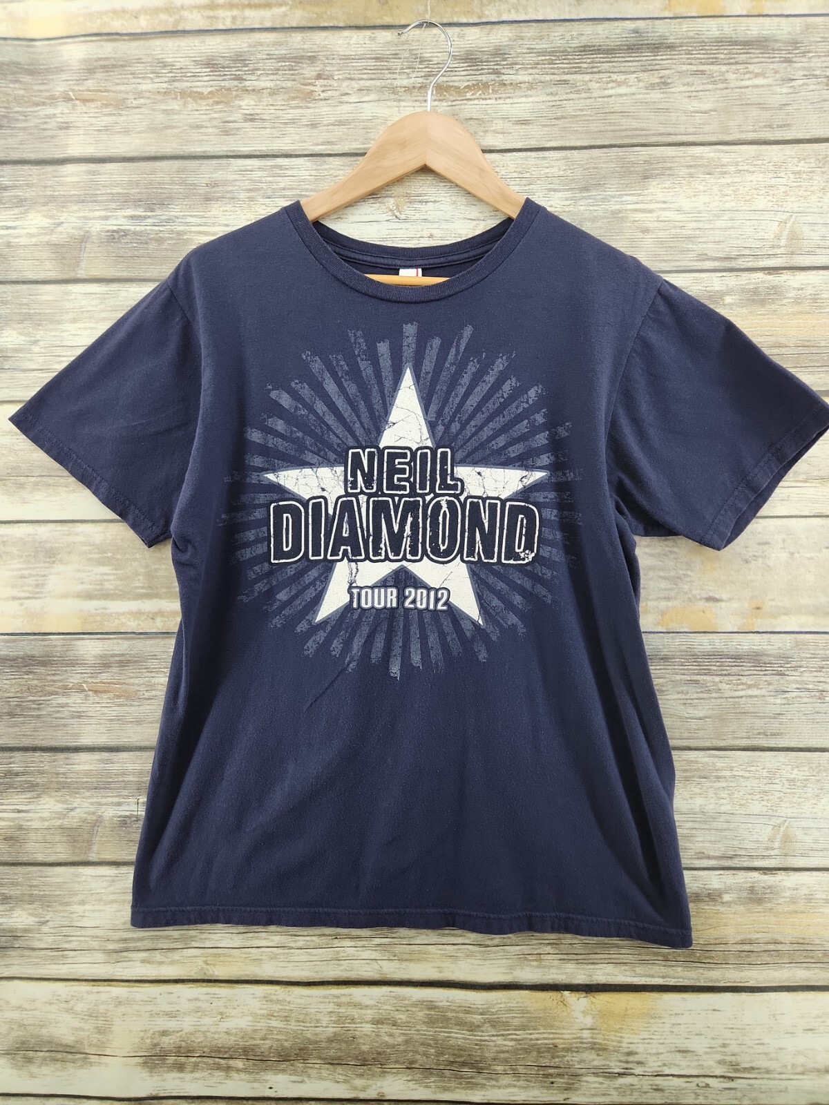 Neil Diamond 2012 Tour Star Blue Crewneck Concert T Shirt Adult Size Medium M gallery