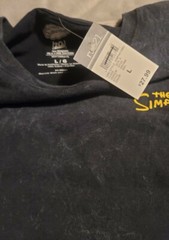 Men’s The Simpsons Devilish Bart Simpson Size L Black T-Shirt 100% Cotton NWT