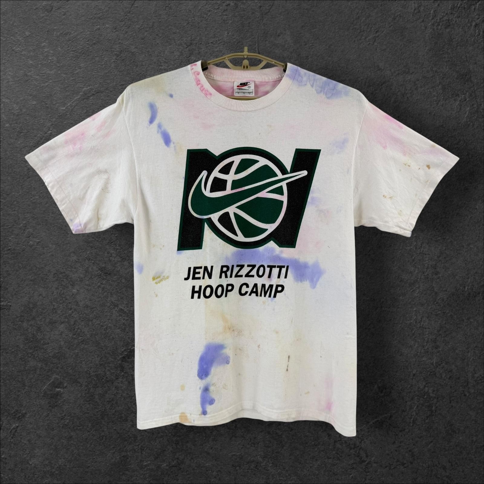VTG Nike Jen Rizzotti Hoop Camp T Shirt Mens Medium White Basketball Graphic gallery
