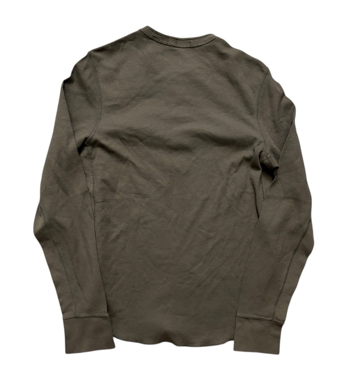 Vince Shirt Mens Size Medium Dark Olive Wafer Knit Henley Shirt Long Sleeve Slim gallery