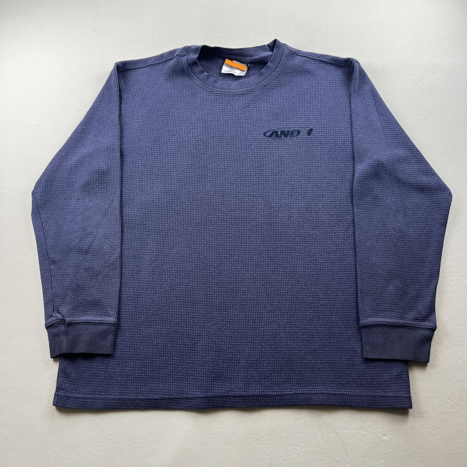 Vintage AND1 T-Shirt Mens Large Blue Thermal Waffle Knit Basketball Long Sleeve gallery