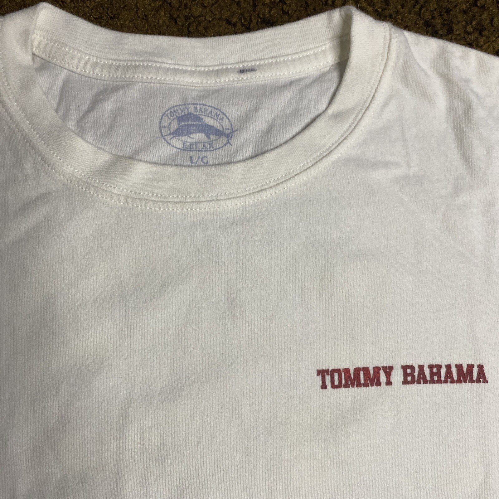 TOMMY BAHAMA T-Shirt Tees The Season Golf Santa Palm Trees Men's XL White EUC gallery