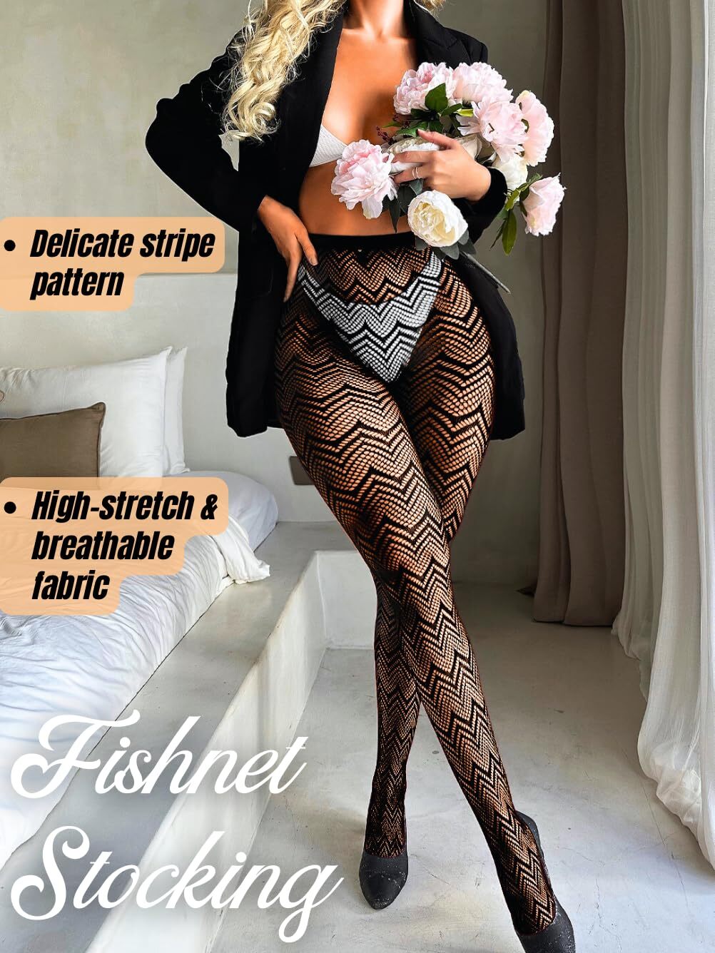 Lace Fishnet Tights Rave Glow Outfits Fits 0-18 Striped Patterned Stockings F... gallery