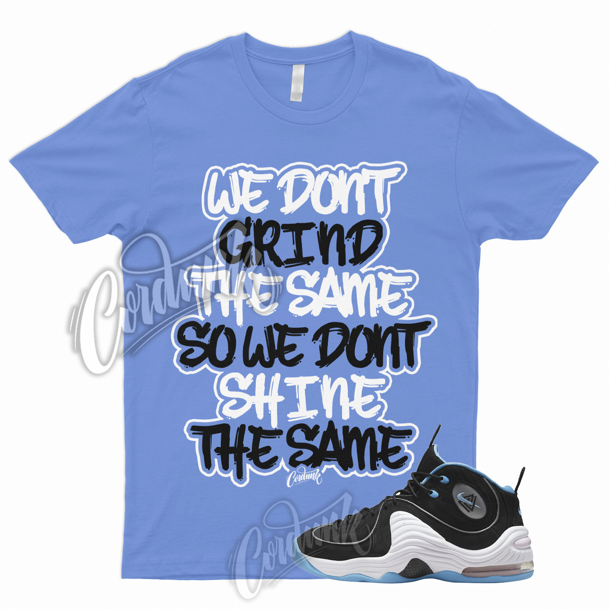 GRIND T Shirt for Air Penny 2 Black University Blue UNC Ice Blue Carolina Powder