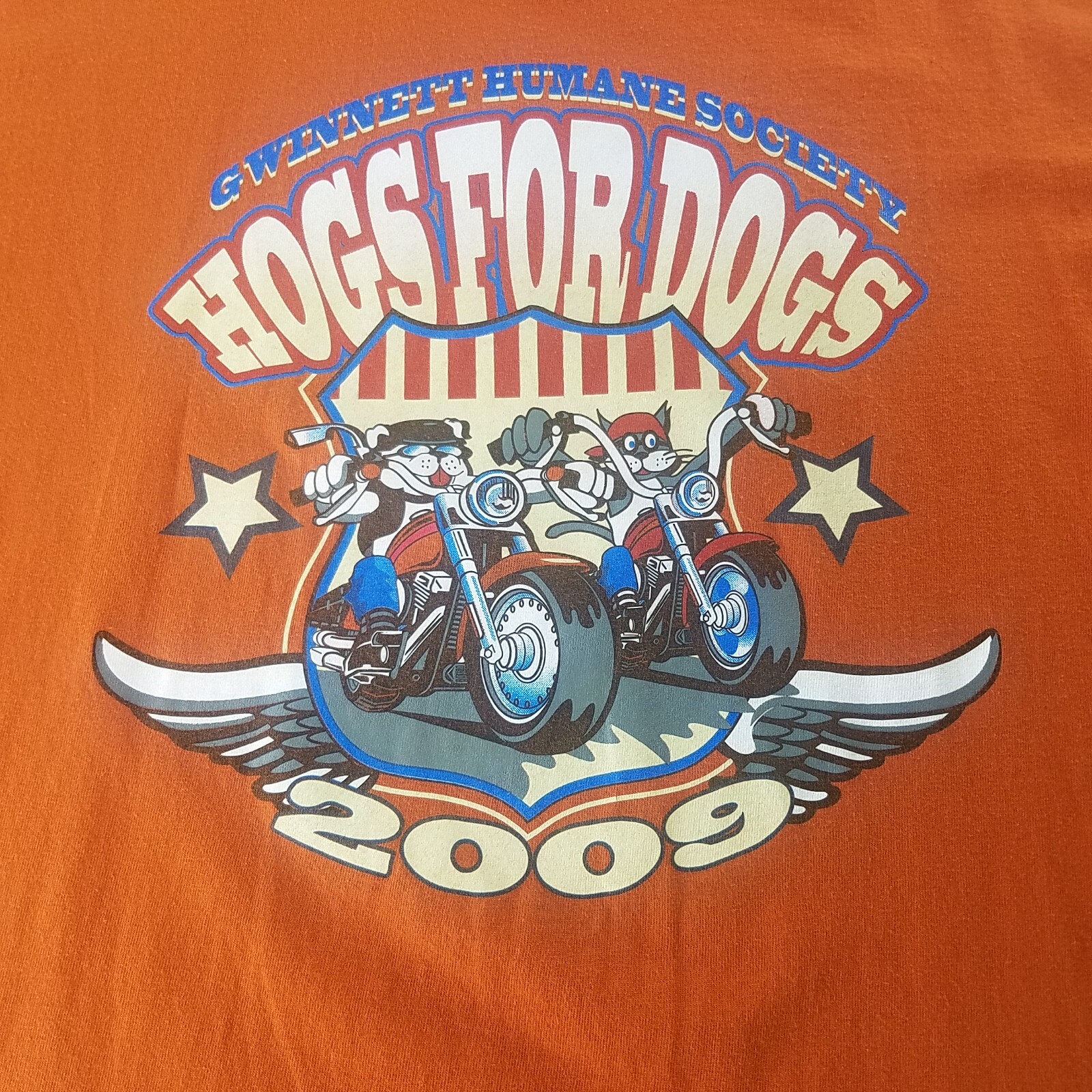 Men's Anvil 2009 Ride for the Dogs Orange T Shirt (See Measurements) gallery