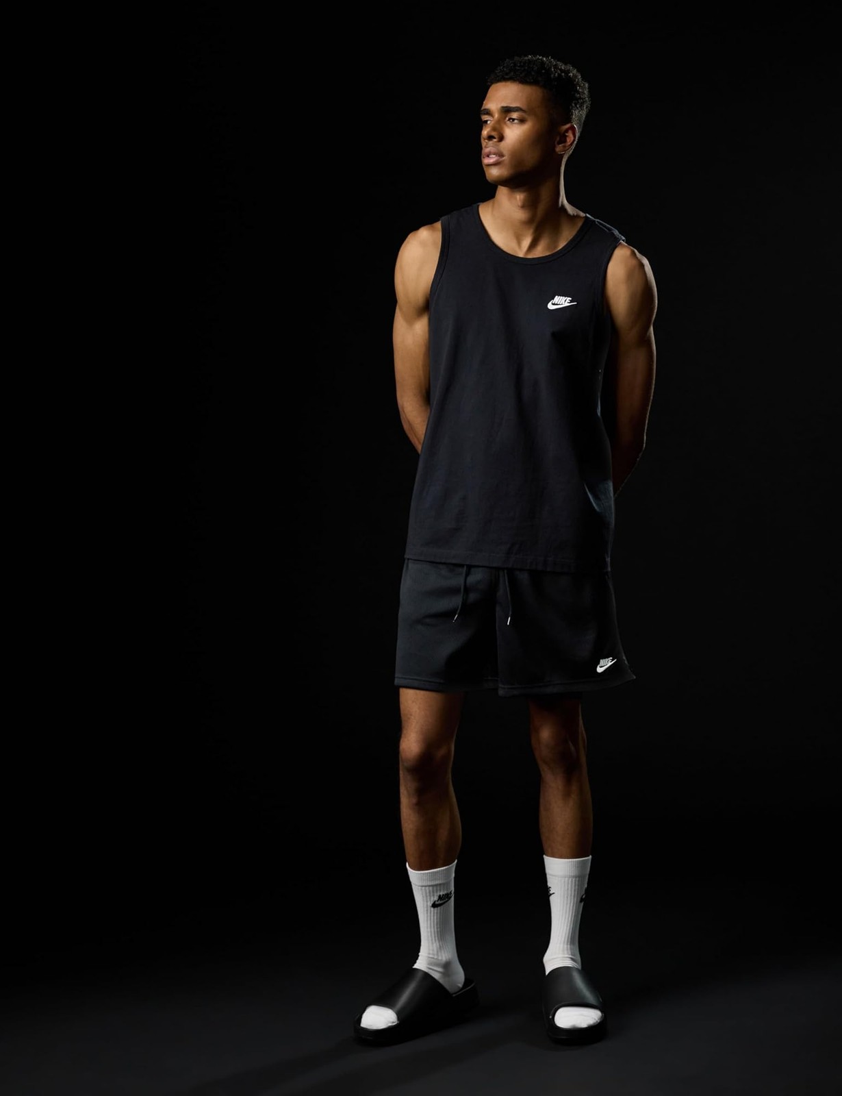 Nike Men's Sportswear Club Tank, Black/White, Small - Black/White - Small gallery