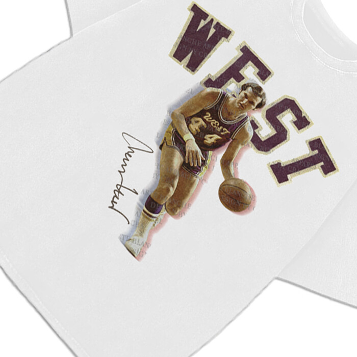 Jerry West Tribute T-Shirt The Logo Basketball Custom Fan Made Art Vintage Tee gallery