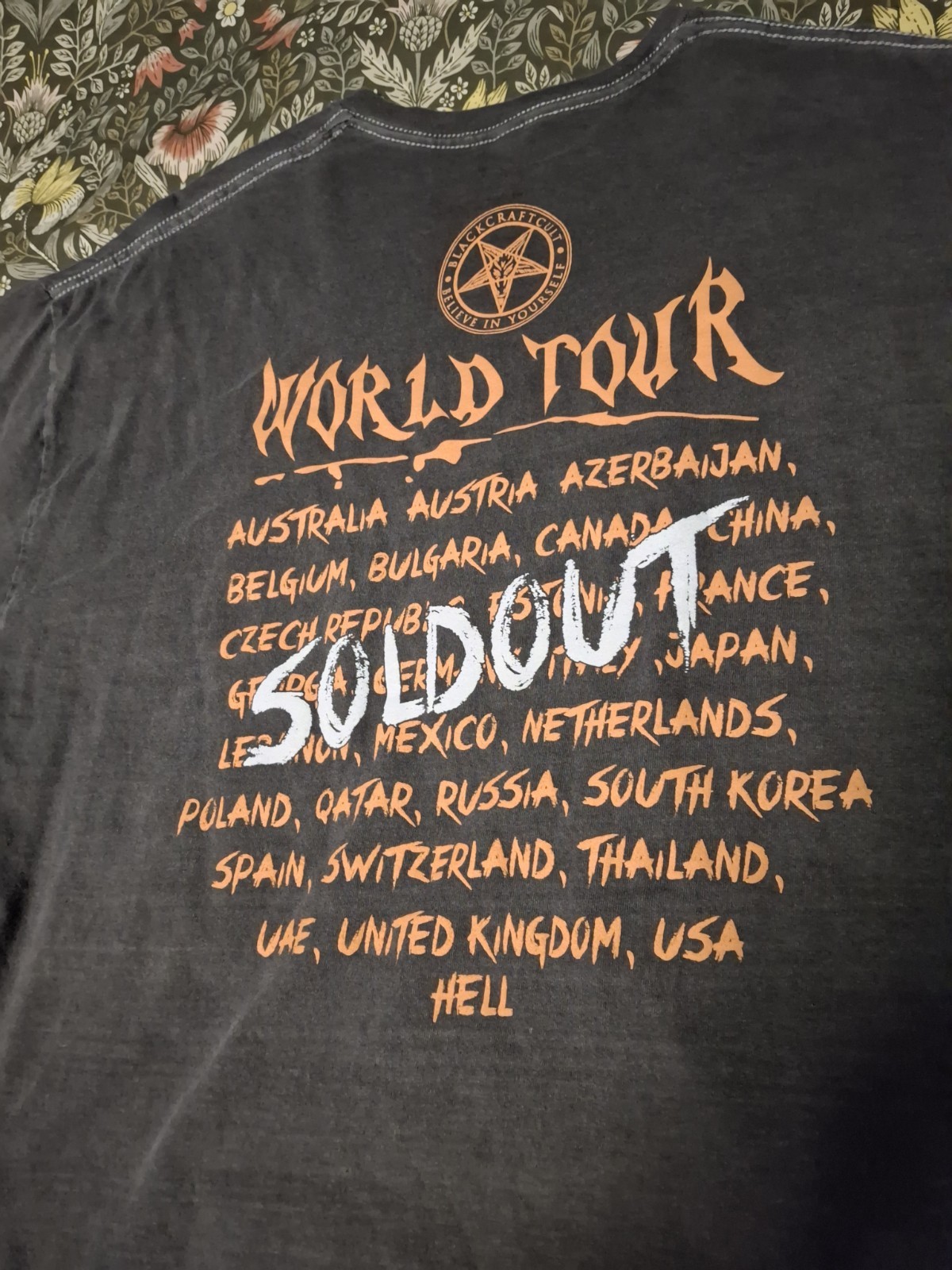 Blackcraft Cult World Tour T Shirt Size XL Gray Short Sleeve Double Sided Gothic gallery