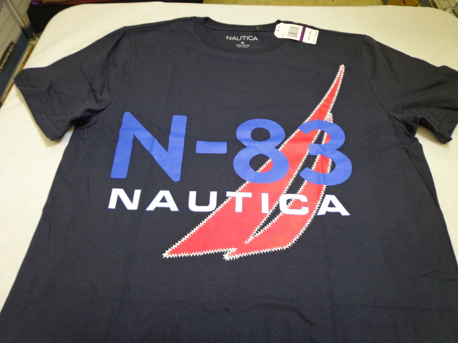 Nautica Sailing N-83 T Shirt Navy Blue Medium New MSRP $29.50 gallery