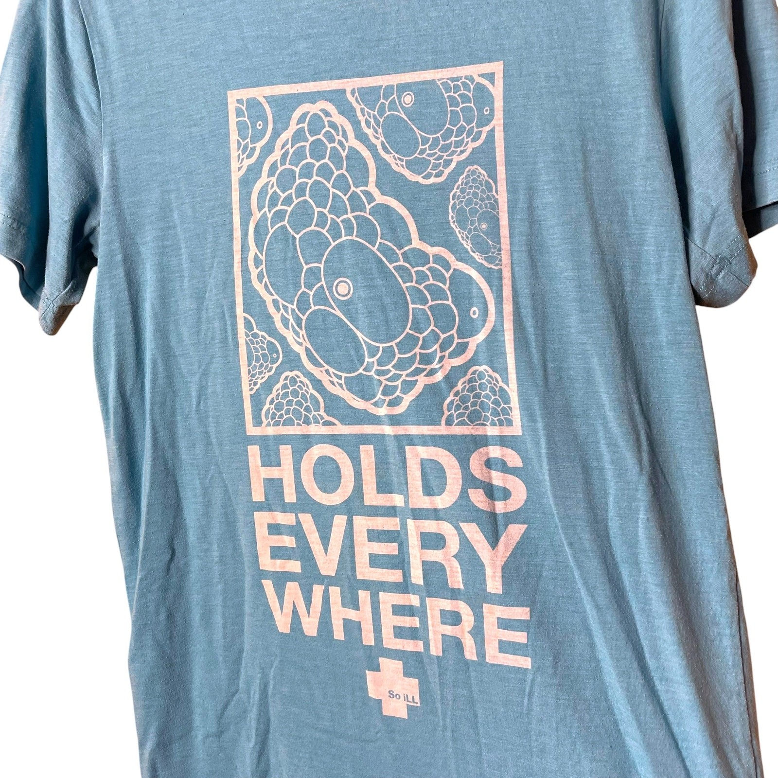 So iLL Holds Everywhere Blue Graphic Tee Shirt Small Climbing Streetwear gallery