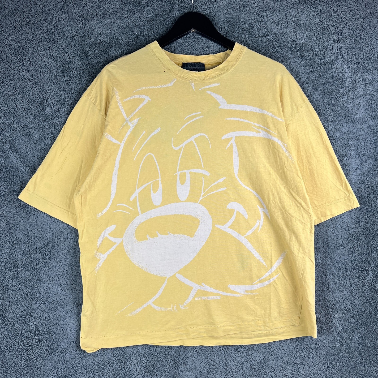Iceberg History Asterix Dogmatix Yellow Graphic T-Shirt Size XL Made in Italy