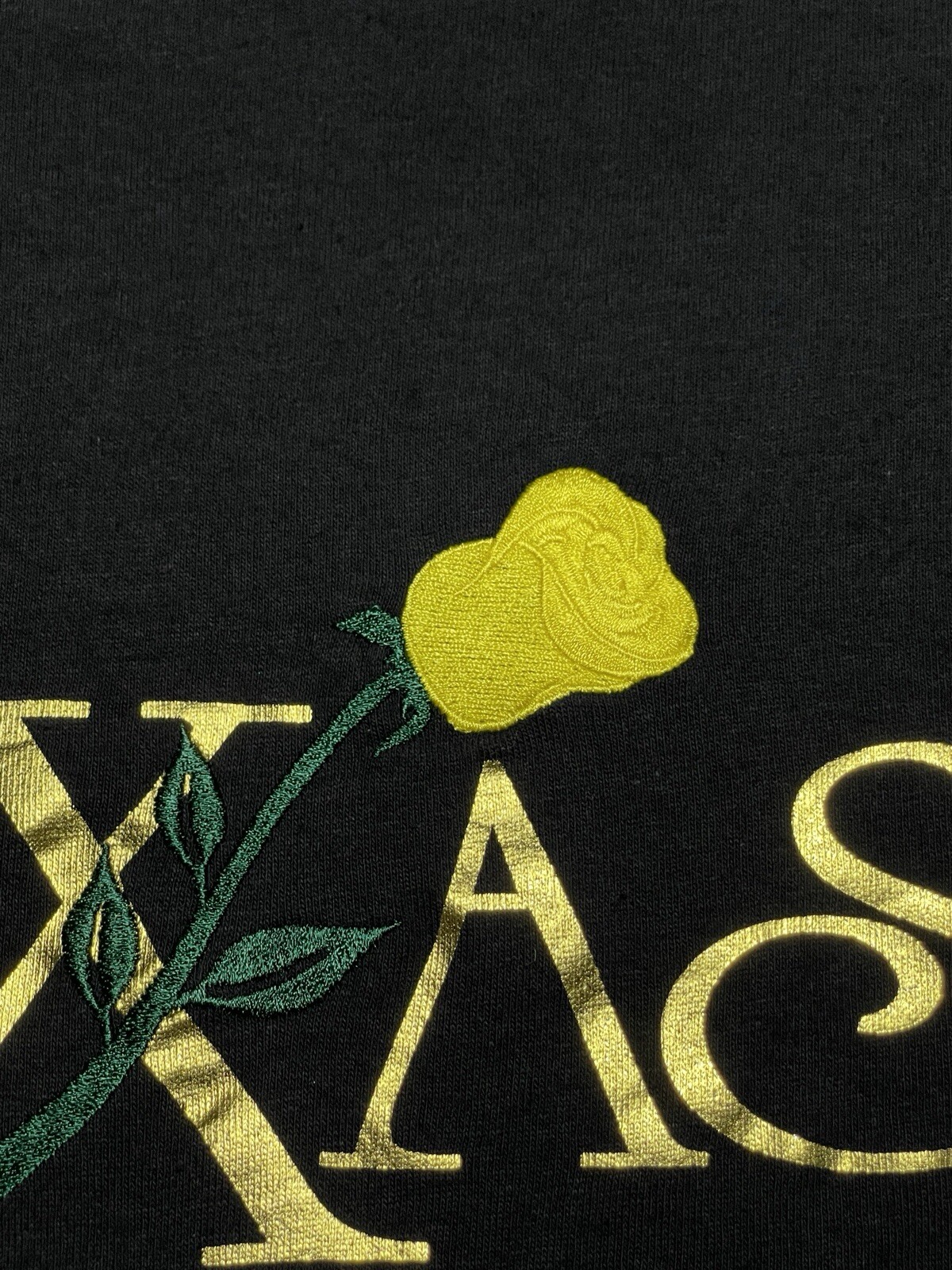 Yellow Rose of TEXAS Black Single Stitch VINTAGE USA Made Shirt Medium Embroider gallery
