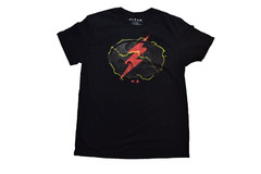DC Comics The Flash Mens The Flash Batman Logo Mashup Logo Black Shirt New S-5XL