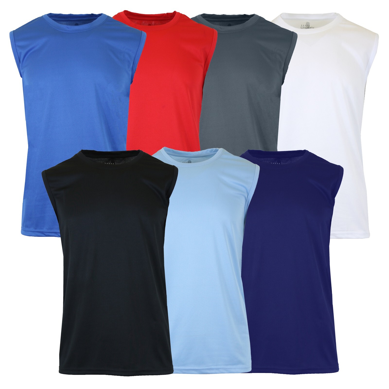 Men's Moisture Wicking Crew Neck Muscle Tee Gym TAGLESS (S-2XL ) NWT FREE SHIP gallery