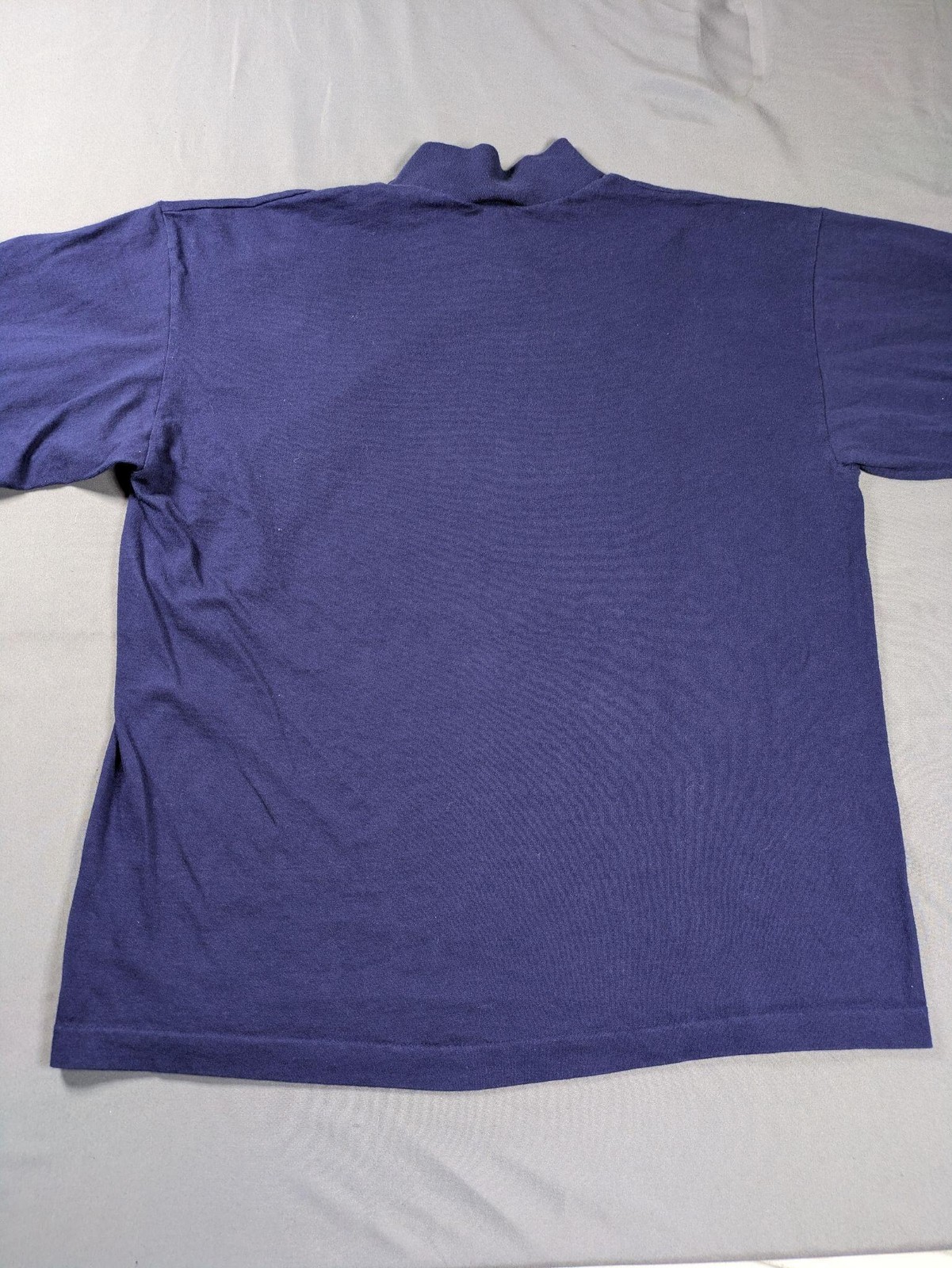 Vintage CCM Shirt Mens Large Blue Mock Neck Long Sleeve Hockey Made USA Cotton gallery
