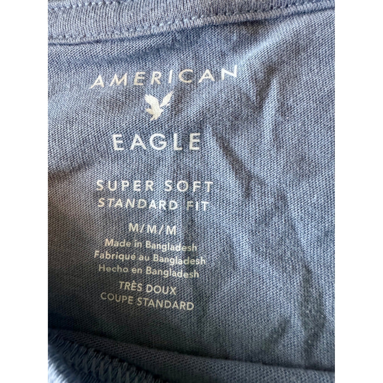 Bundle of 2 American Eagle Super Soft T-Shirts Mens Medium Blue Olive gallery