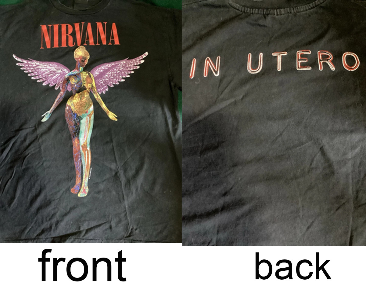 Nirvana In Utero Concert T Shirt Black S-5XL 1993 DO490